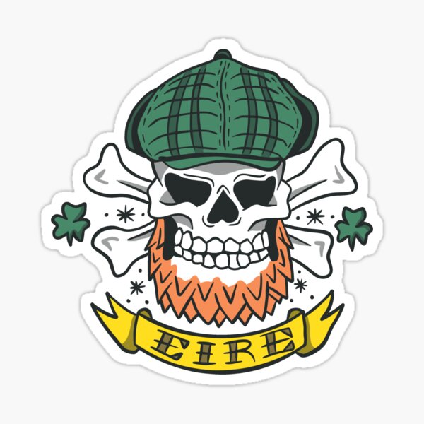 Eire Leprechaun Skull Sticker