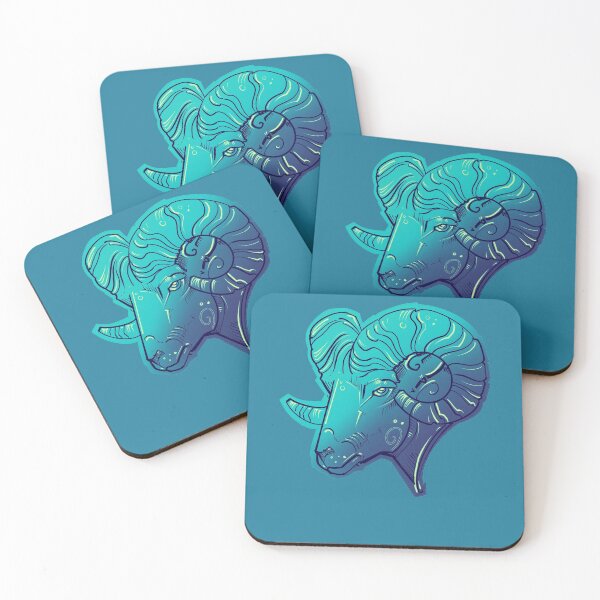 Item preview, Aries zodiac design in aqua blue designed and sold by weilertsen.