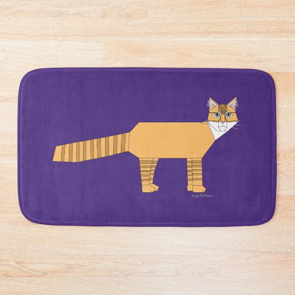 Item preview, Geometric Orange Domestic Medium Hair Cat without background designed and sold by Caseymakesart.