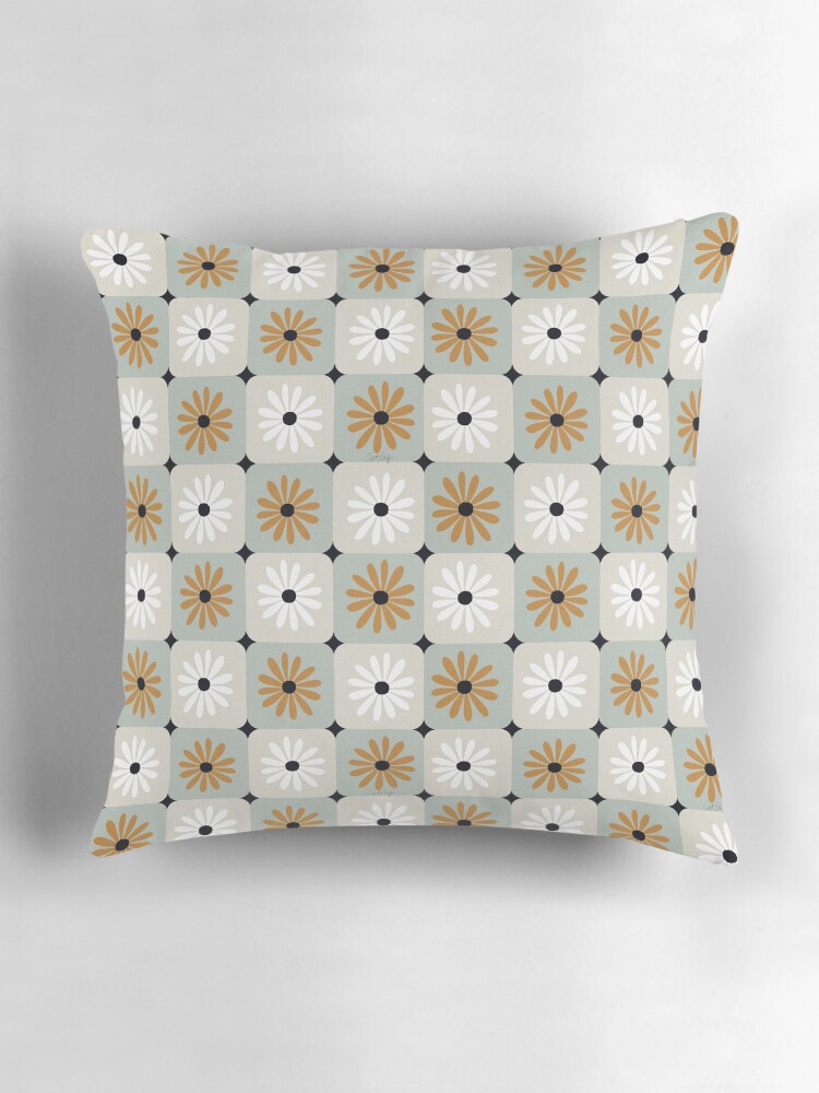 Checkered Daisies – Mint Ochre