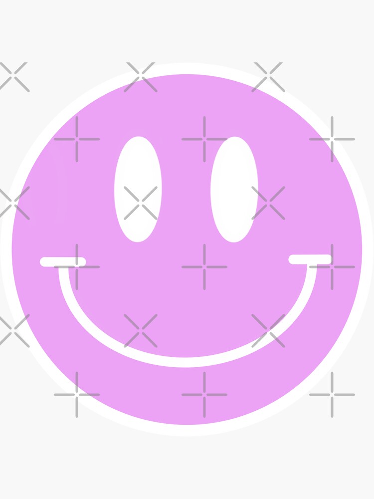 Light Purple Smiley Face Sticker By Tr3ndydesignss Redbubble