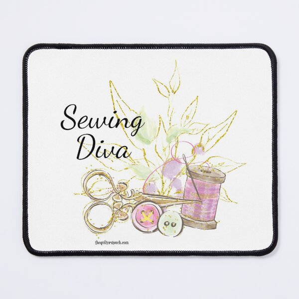Sewing Diva designs in a soft watercolor Mouse Pad