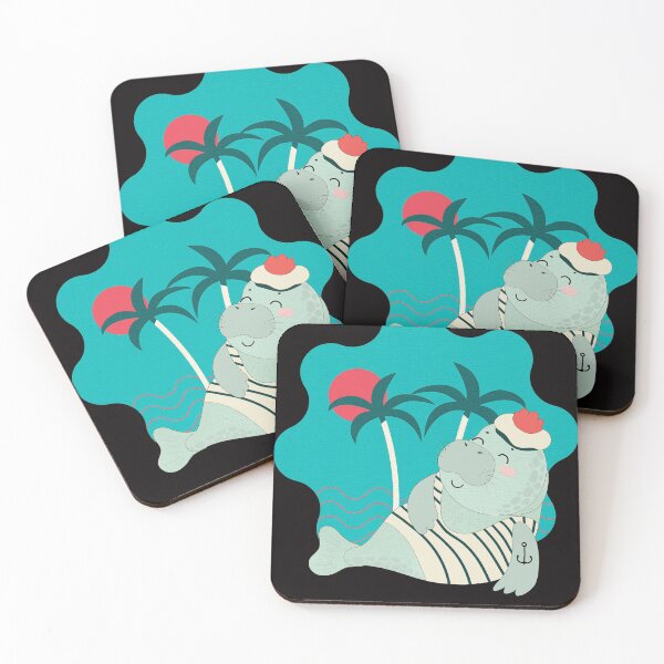 Item preview, sunset Manatee Sea Cow designed and sold by Amirebdesign.