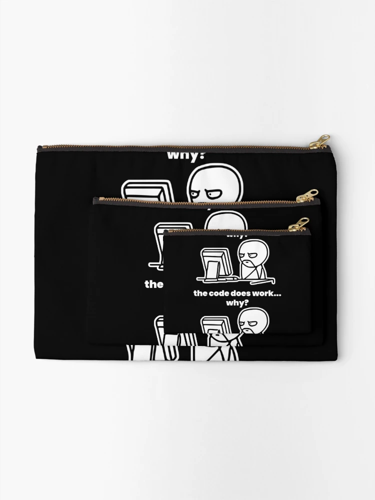 Thumbnail 2 of 4, Zipper Pouch, The Code Doesn`t Work Funny Coding Programming designed and sold by Express YRSLF.