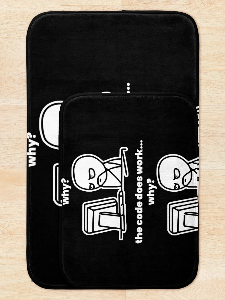 Thumbnail 5 of 6, Bath Mat, The Code Doesn`t Work Funny Coding Programming designed and sold by Express YRSLF.