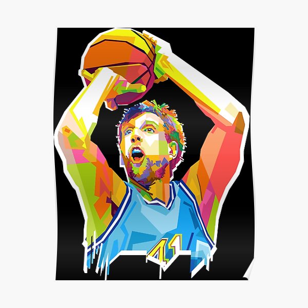 Dirk Nowitzki Poster By Baturajavectorr Redbubble