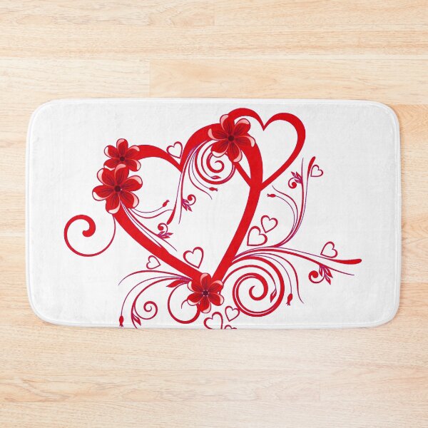 Item preview, BEAUTIFUL RED HEART WITH FLOWERS - SWIRLS  designed and sold by Kwayako.