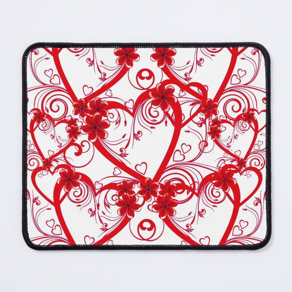 Item preview, BEAUTIFUL RED HEART WITH FLOWERS - SWIRLS designed and sold by Kwayako.