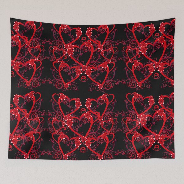 Item preview, BEAUTIFUL RED HEART WITH FLOWERS - SWIRLS  designed and sold by Kwayako.