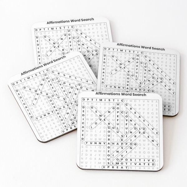 Item preview, Affirmations Word Search Puzzle Solved designed and sold by Nola Lee Kelsey.