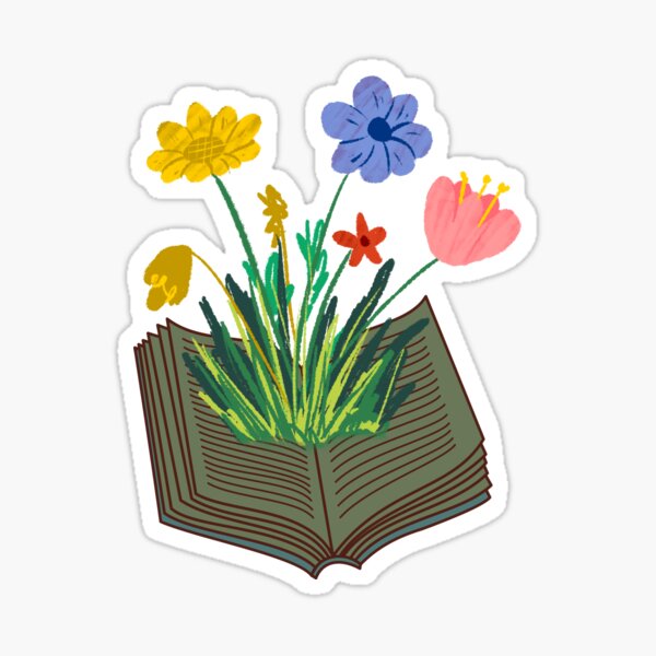 copy of flowers growing from book Sticker