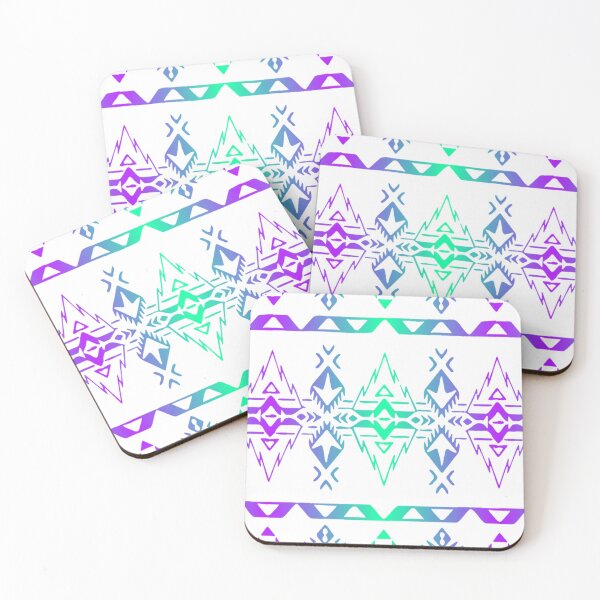 Item preview, White / Purple /  Lime Green Native Geo Print V4 designed and sold by JMWCD.