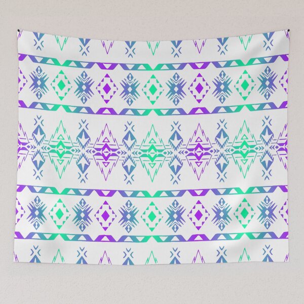 Item preview, White / Purple /  Lime Green Native Geo Print V4 designed and sold by JMWCD.