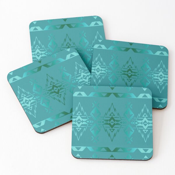Item preview, Teal / Turquoise / Dark Green Native Geo Print V4 designed and sold by JMWCD.