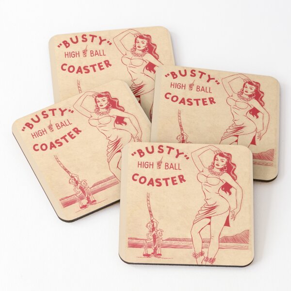 Item preview, Busty coaster designed and sold by PulpArtBeauties.