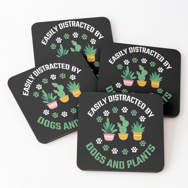 Item preview,  Dog  Owner Sayings :Easily Distracted with Dogs and Plants  designed and sold by remonss.