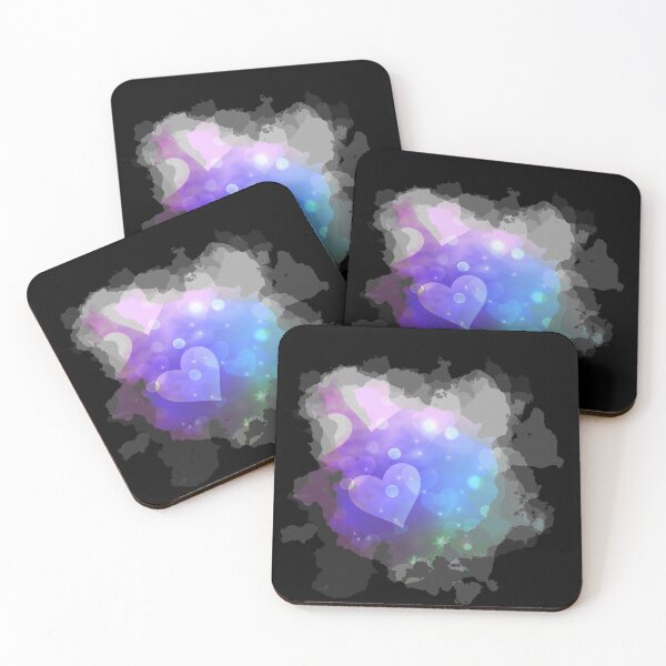 Item preview, Watercolour Dreamy Hearts in Purple,  Blue and Green designed and sold by Trinket-Trickster.