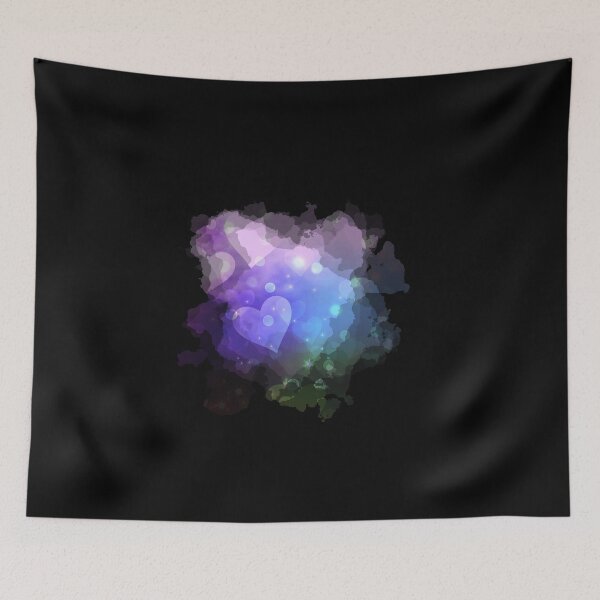 Item preview, Watercolour Dreamy Hearts in Purple,  Blue and Green designed and sold by Trinket-Trickster.