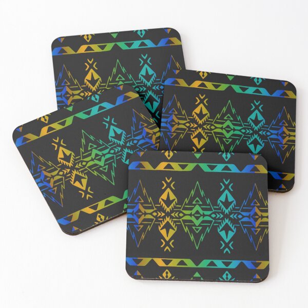 Item preview, Yellow/ Blue / Black Gradient Native Geo Print V4 designed and sold by JMWCD.
