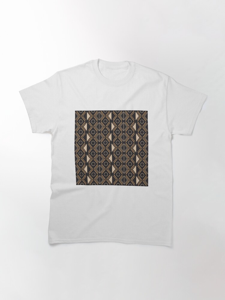 TAN GEOMETRIC PATTERN TEE