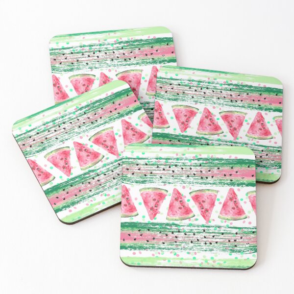 Item preview, Watercolor Watermelon Slices Paint Brush Strokes designed and sold by ChicoryJunction.