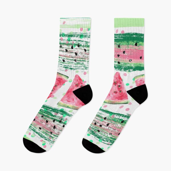 Item preview, Watercolor Watermelon Slices Paint Brush Strokes designed and sold by ChicoryJunction.