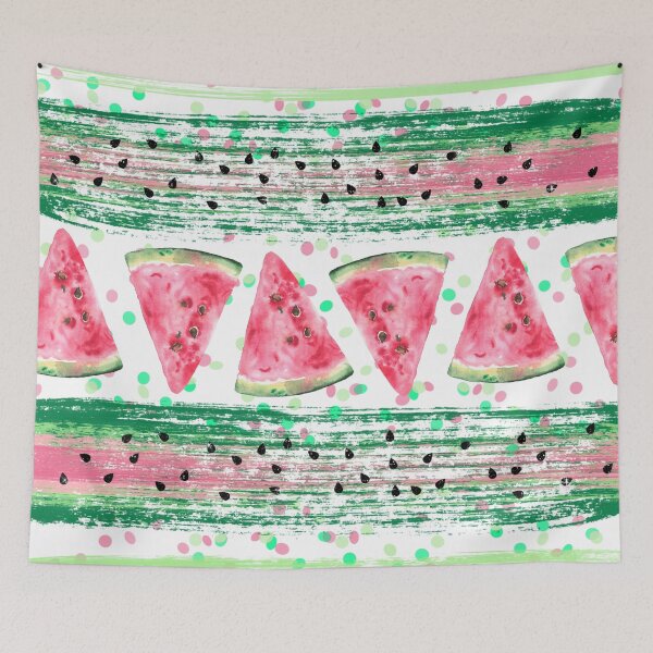 Item preview, Watercolor Watermelon Slices Paint Brush Strokes designed and sold by ChicoryJunction.