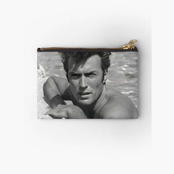 Item preview, Clint Eastwood at Pool, Black and White Vintage Art designed and sold by modernretro.