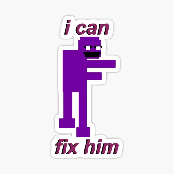 Vista previa del artículo con la obra «Purple Guy "Puedo arreglarlo"», diseñado y vendido por cybarchangel.