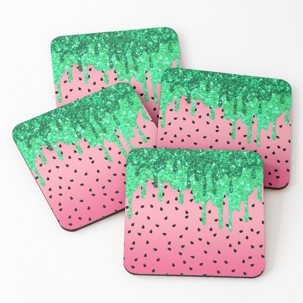 Item preview, Watermelon Summer Glam Glitter Green Drips designed and sold by ChicoryJunction.