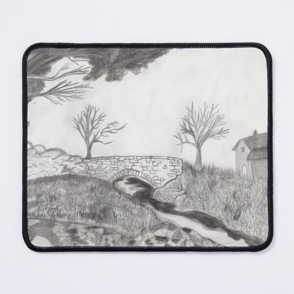 Item preview, bridge in the middle of the countryside designed and sold by Leaartistic.