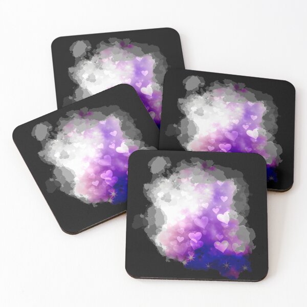Item preview, Watercolour Small Dreamy Hearts and Stars in Yellow and Purple designed and sold by Trinket-Trickster.
