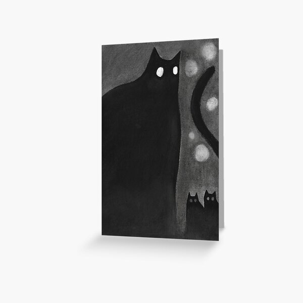 Item preview, Give you the stars - creepy cat art in charcoal  designed and sold by Katie Beardmore.