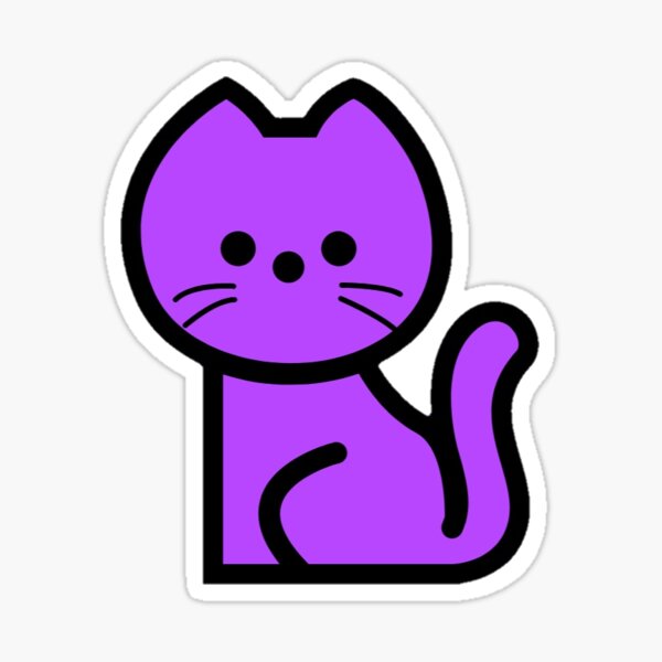 the-purple-cat-sticker-by-tezac-redbubble