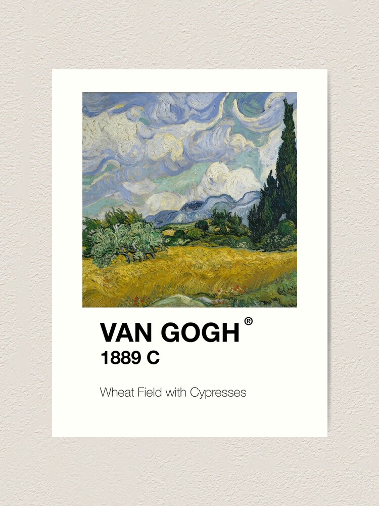 "Vincent van Gogh Weizenfeld mit Zypressen Pantone Karte" Kunstdruck