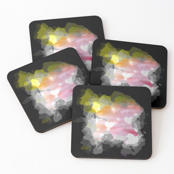 Item preview, Watercolour Dreamy Hearts and Stars in Yellow and Reds designed and sold by Trinket-Trickster.