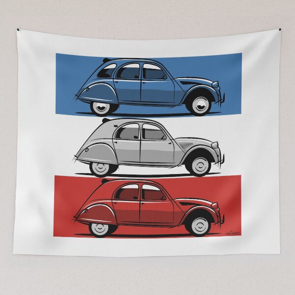 Item preview, Citroën 2CV red, white and blue designed and sold by car2oonz.