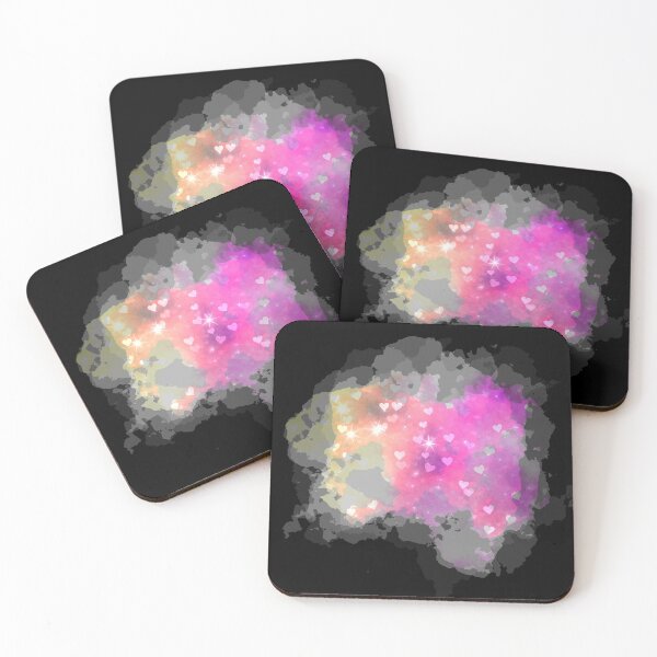 Item preview, Watercolour Small Dreamy Hearts and Stars in Yellow and Pink designed and sold by Trinket-Trickster.