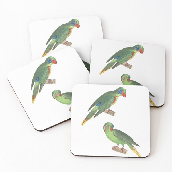 Item preview, Vintage illustration green parrots designed and sold by BirbFriends.