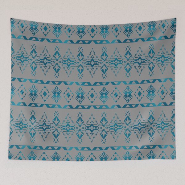 Item preview, Blue / Grey / Gradient  Native Geo Print V4 designed and sold by JMWCD.
