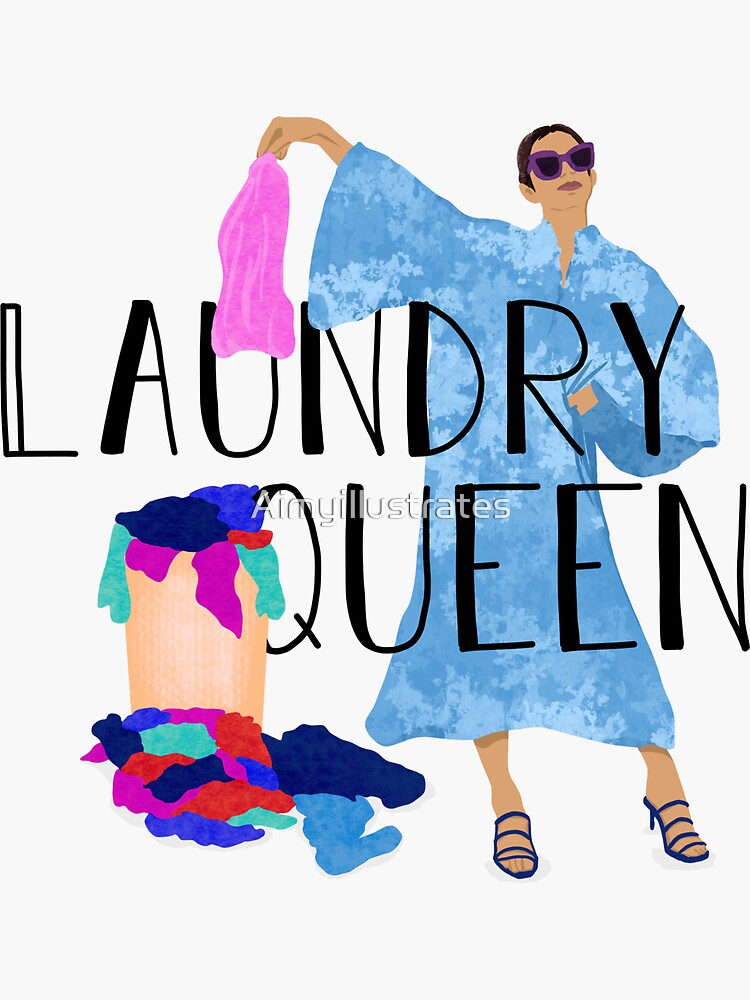 "Laundry Queen" Sticker by Aimyillustrates Redbubble