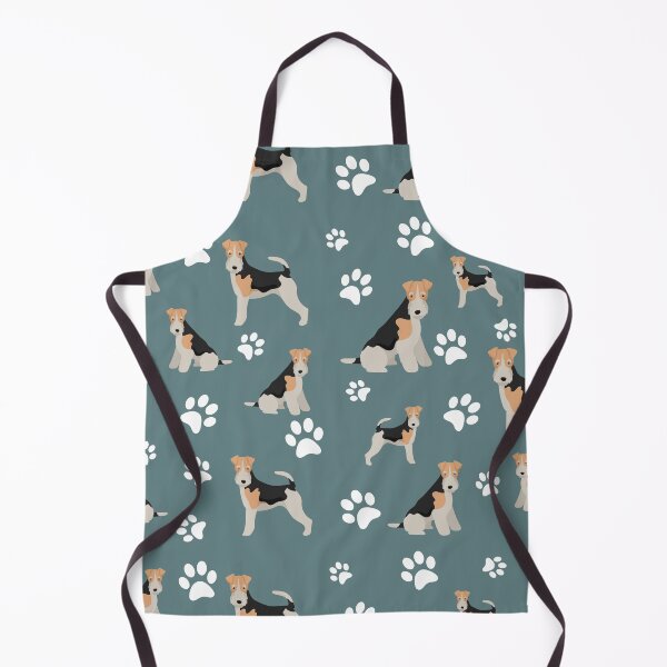 Item preview, Wire Haired Fox Terrier Dog Paw Print Pattern on Gray Background designed and sold by tncgifts.