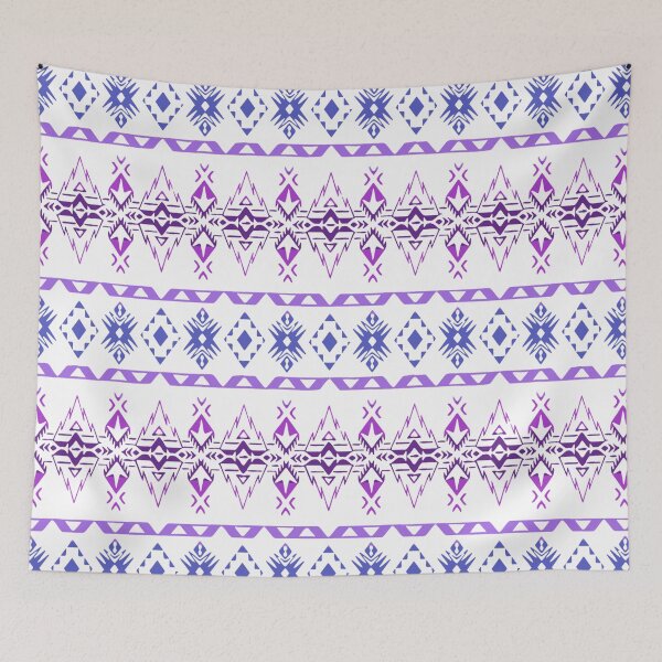 Item preview, White / Violet Purple Gradient Native Geo Print V4 designed and sold by JMWCD.