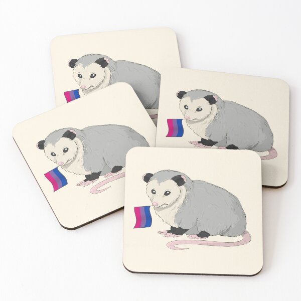 Aperçu de l'œuvre Drapeau de la fierté bisexuelle Opossum créée et vendue par celestialuka.