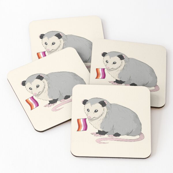 Item preview, Lesbian Pride Flag Opossum designed and sold by celestialuka.