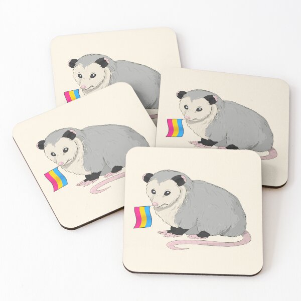 Aperçu de l'œuvre Drapeau de la fierté pansexuelle Opossum créée et vendue par celestialuka.
