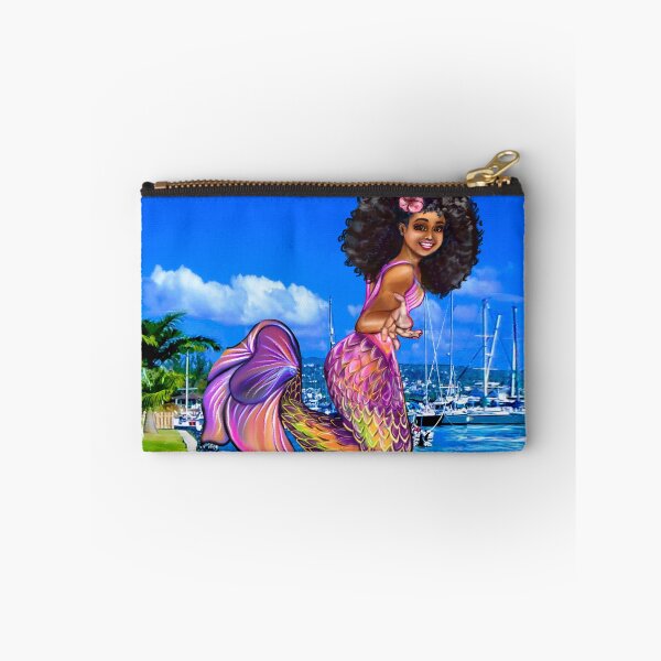 Item preview, Mermaid with big afro hair, diving into the ocean. Black Mermaid. The best Gifts for black women 2022 designed and sold by Artonmytee.