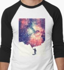 Painting the universe (Colorful Negative Space Art) Baseball ¾ Sleeve T-Shirt