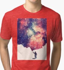 Painting the universe (Colorful Negative Space Art) Tri-blend T-Shirt