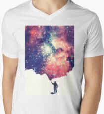 Painting the universe (Colorful Negative Space Art) V-Neck T-Shirt